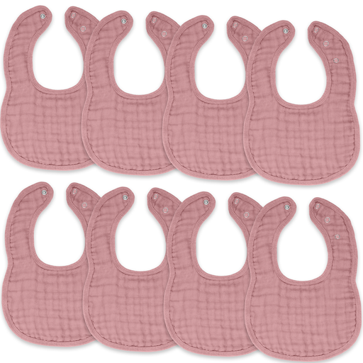 Comfy Cubs Muslin Cotton Baby Bibs - Mauve