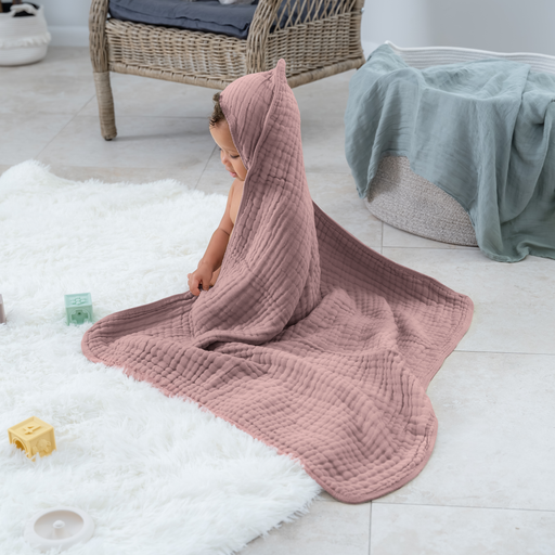 Comfy Cubs Baby Hooded Towels - Mauve