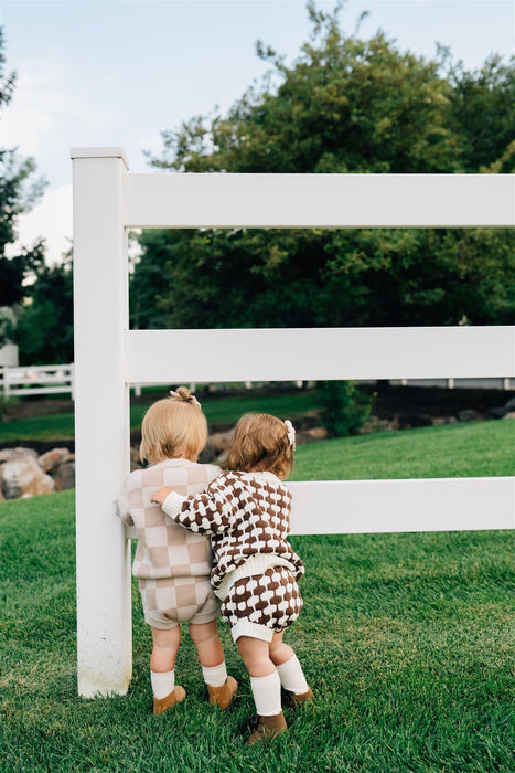 Mebie Baby Brown + Cream Knit Bloomers