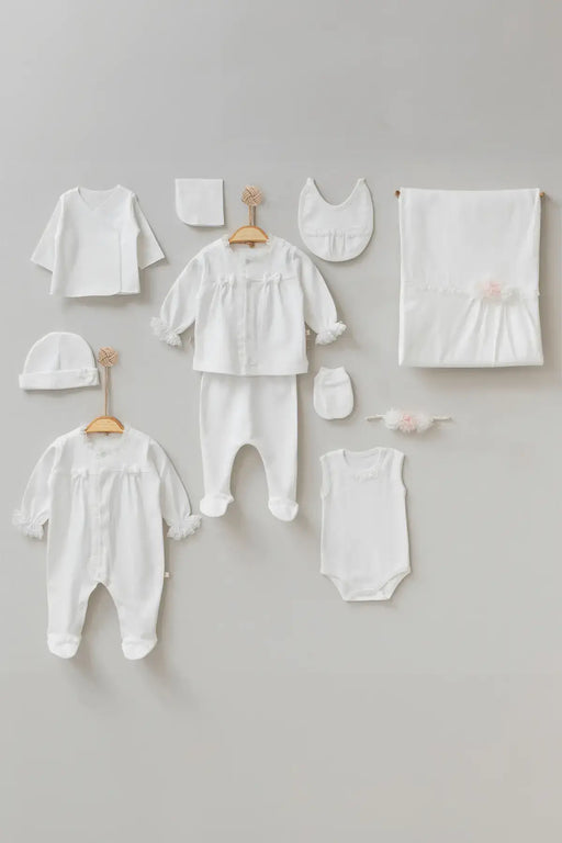 THA Dressing Mila White Newborn Coming Home Set (11 Pcs)