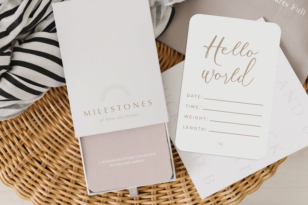 Tuck and Bundle Modern Baby Milestone Cards