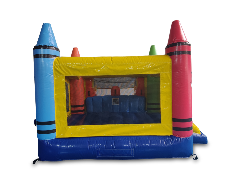 HullaBalloo Mini Crayon Bounce House Slide