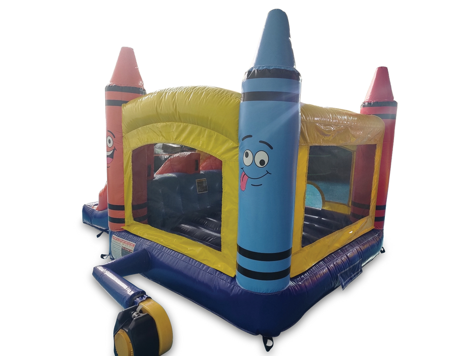 HullaBalloo Mini Crayon Bounce House Slide