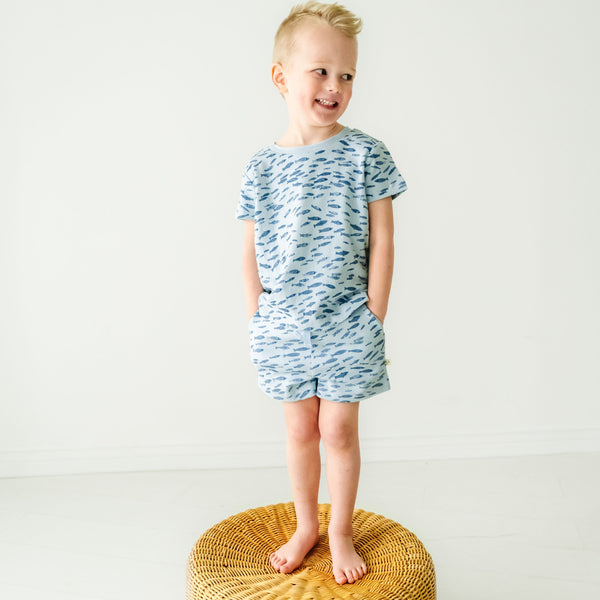 Makemake Organics Organic Baby Toddler Tee and Shorts Set - Minnow