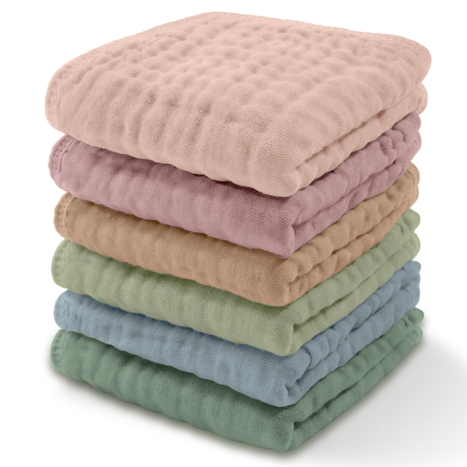 Comfy Cubs Muslin Cotton Baby Washcloths - Multicolor