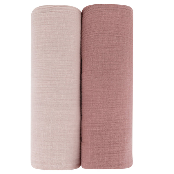 Ely's & Co. 2 Pack Cotton Muslin Swaddle Blanket