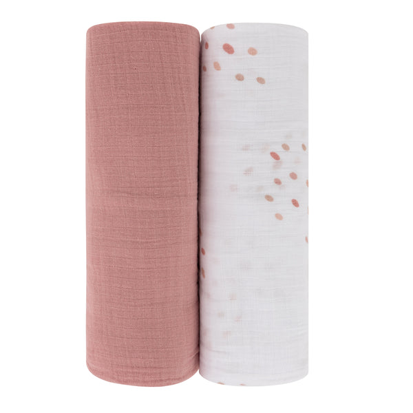 Ely's & Co. 2 Pack Cotton Muslin Swaddle Blanket