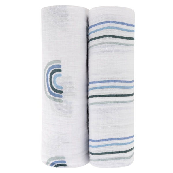 Ely's & Co. 2 Pack Cotton Muslin Swaddle Blanket