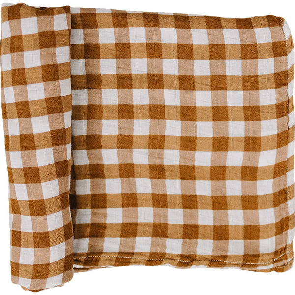 Mebie Baby Gingham Muslin Swaddle Blanket