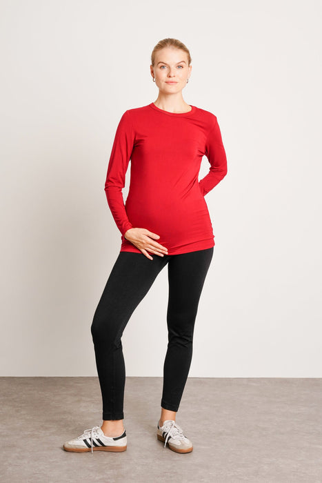 NOM Maternity Liv Long Sleeve Crew Neck Tee