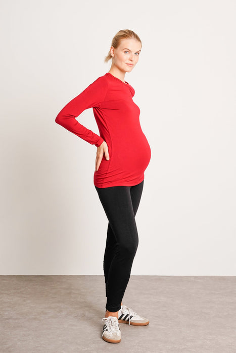 NOM Maternity Liv Long Sleeve Crew Neck Tee