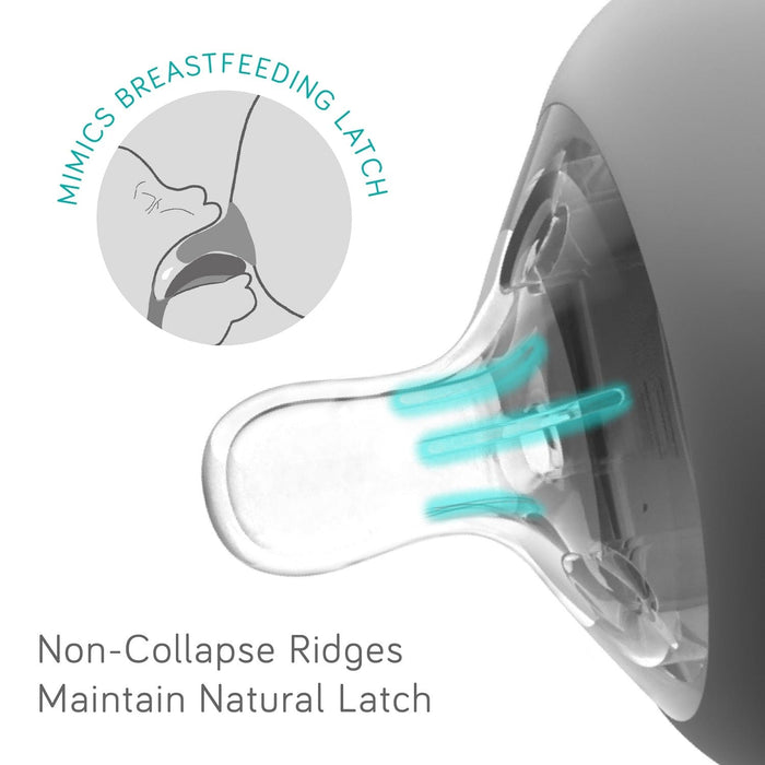 Nanobébé Silicone Baby Bottle Nipples, 5 Flow Rates, 2-Pack