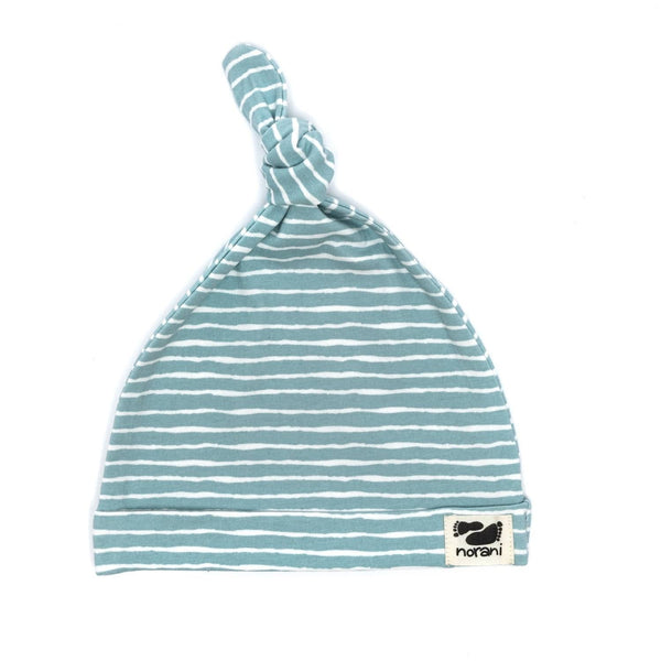 Norani Baby Organic Baby Beanie - Green Stripes