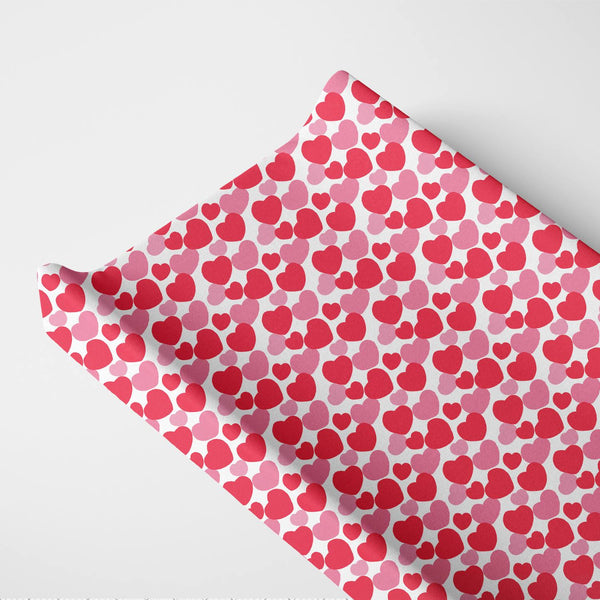 Norani Baby Organic Changing Pad Cover - Red & Pink Hearts