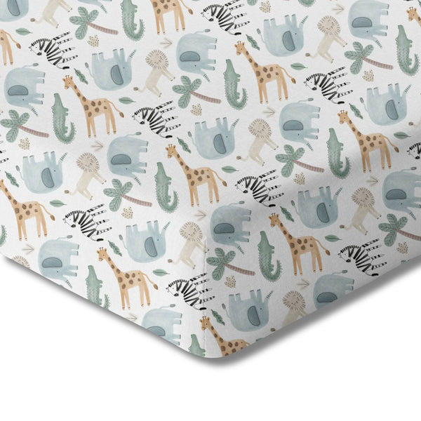 Norani Baby Organic Crib Sheet - Safari Animals