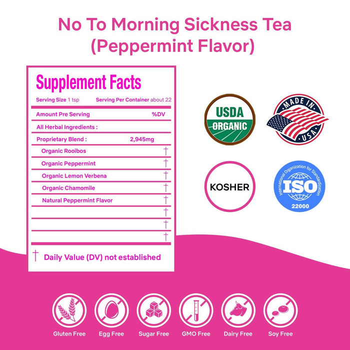 Secrets Of Tea Pregnancy Tea Peppermint Morning Sickness Relief: 40 Servings