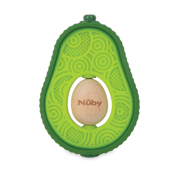 Nuby Silicone Avocado Teether w/Wooden Nut