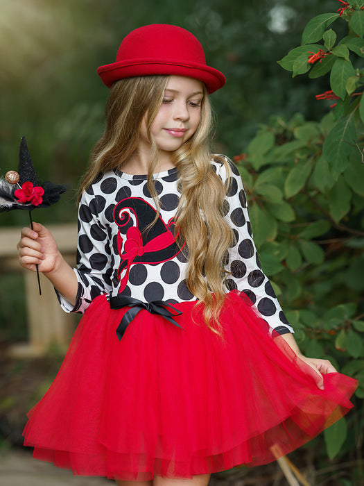 Mia Belle Girls Be Witched Polka Dot Tutu Dress