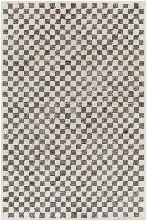 Hauteloom Halen Taupe Checkered Area Rug