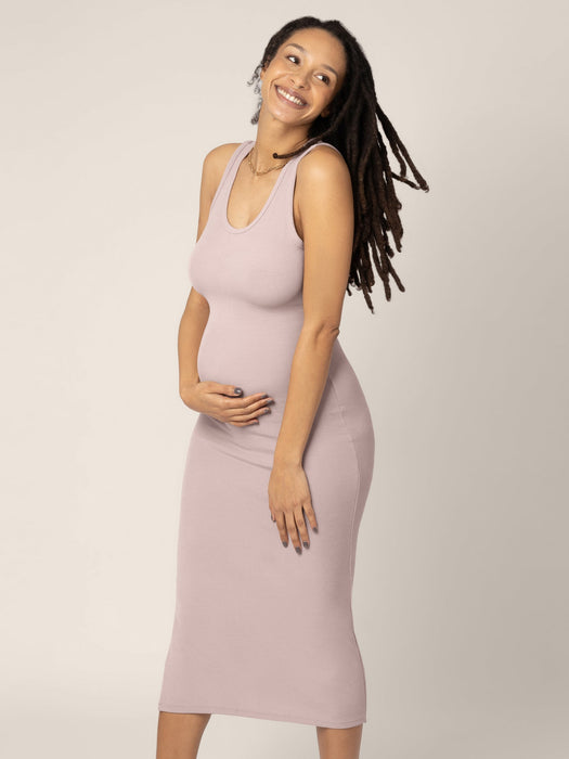 Kindred Bravely Olivia Ribbed Bamboo 2-in-1 Maternity & Nursing Dress | Lilac Stone