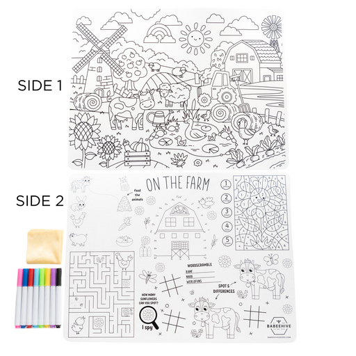 Babeehive Goods Double Sided Silicone Coloring Placemat