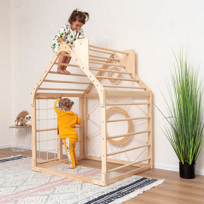 woodandhearts Wooden Climbing Playhouse