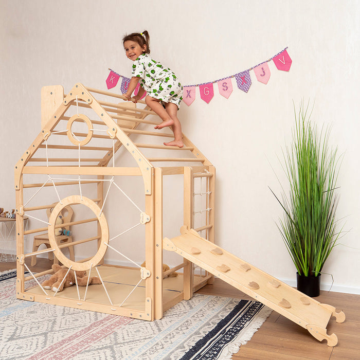 woodandhearts Wooden Climbing Playhouse