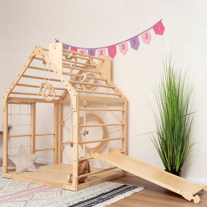 woodandhearts Wooden Climbing Playhouse