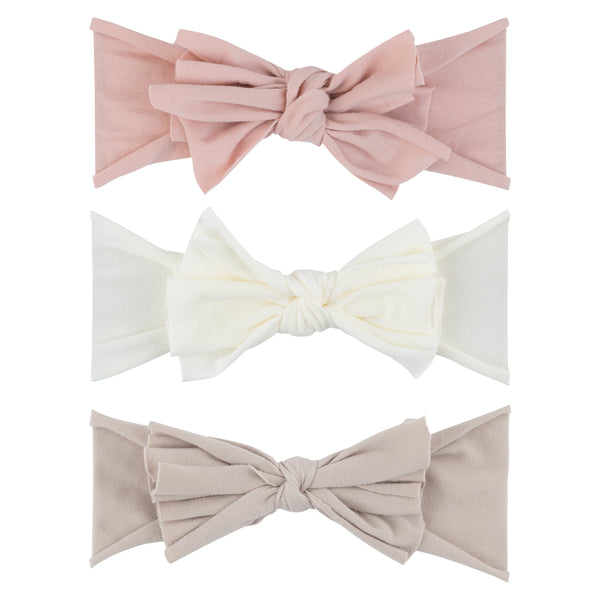 Ely's & Co. 3 Pack Headband Set - Blush Pink, Tan & Ivory