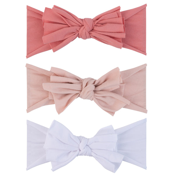 Ely's & Co. 3 Pack Headband Set - Fuchsia, Blush & White