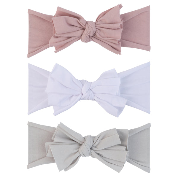 Ely's & Co. 3 Pack Headband Set - Mauve Lavender, Grey & White