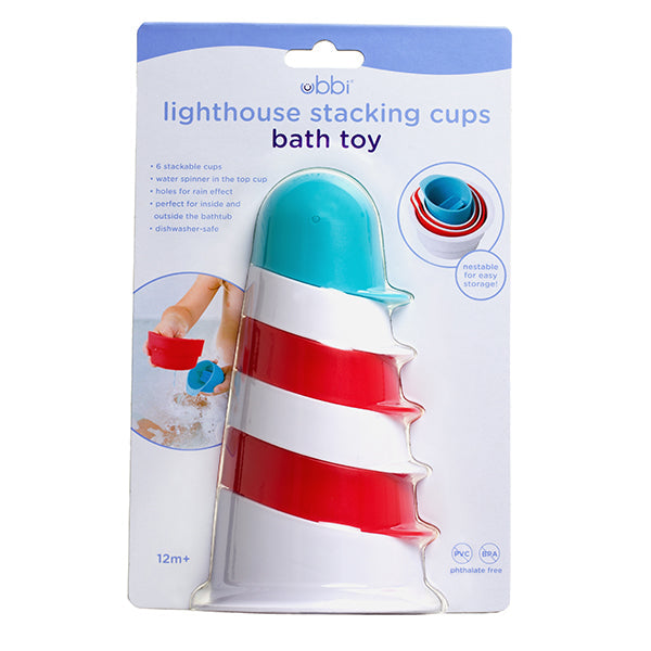 Ubbi Lighthouse Stacking Cups Bath Toy