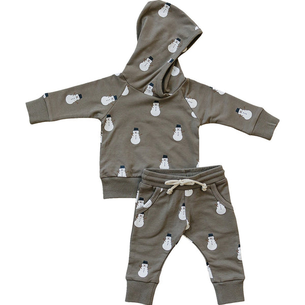 Mebie Baby Snowman Hooded French Terry Set