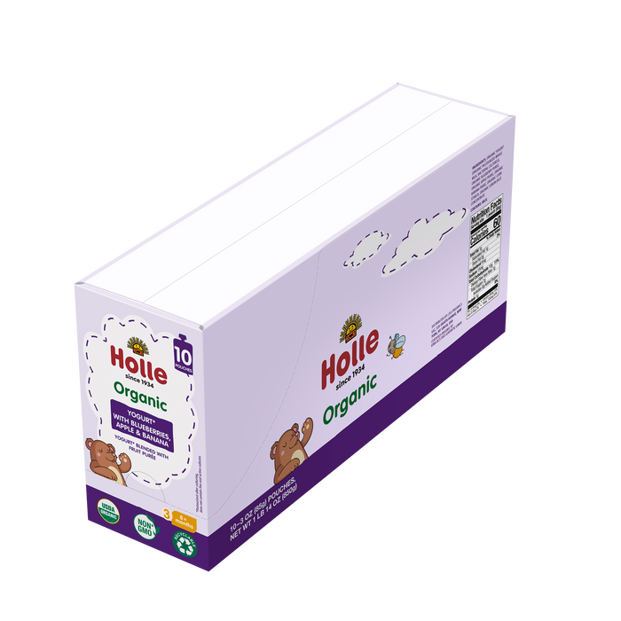 Holle Organic Yogurt Pouches - Blueberries, Apple & Banana