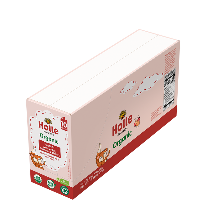 Holle Organic Yogurt Pouches - Apple, Banana & Berries