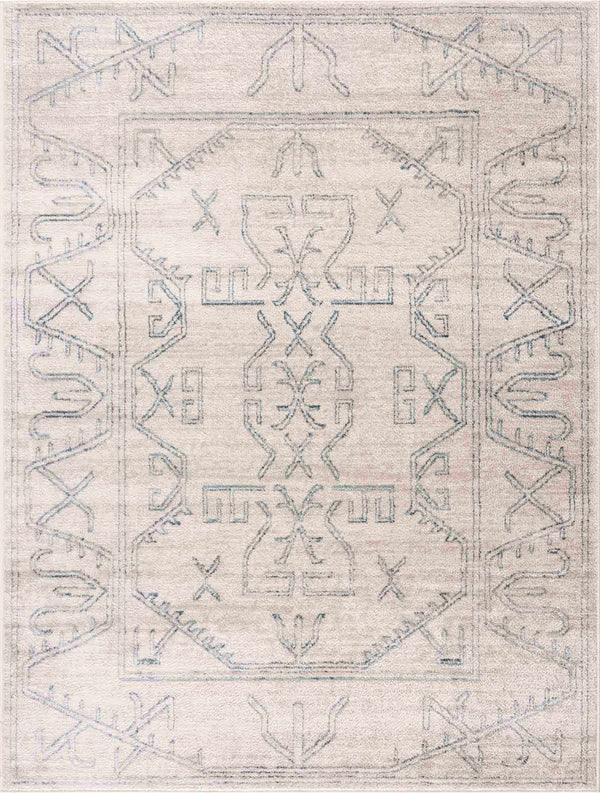 Hauteloom Divya Cream & Silver Blue Area Rug