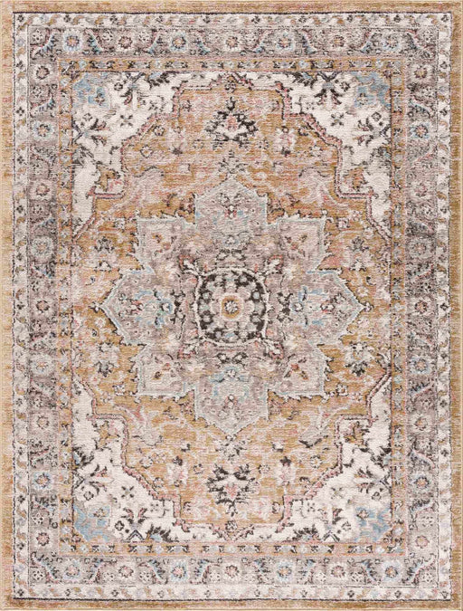 Hauteloom Albie Gold & Beige Area Rug - Clearance