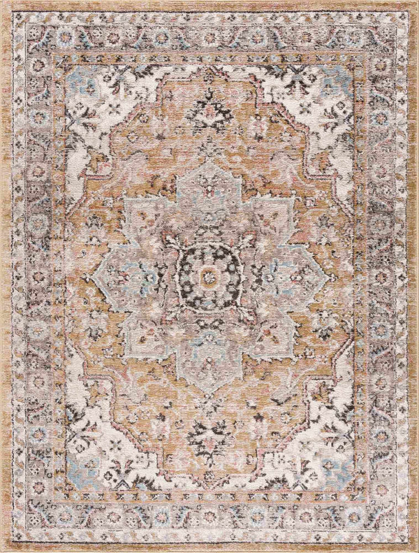 Hauteloom Albie Gold & Beige Area Rug - Clearance