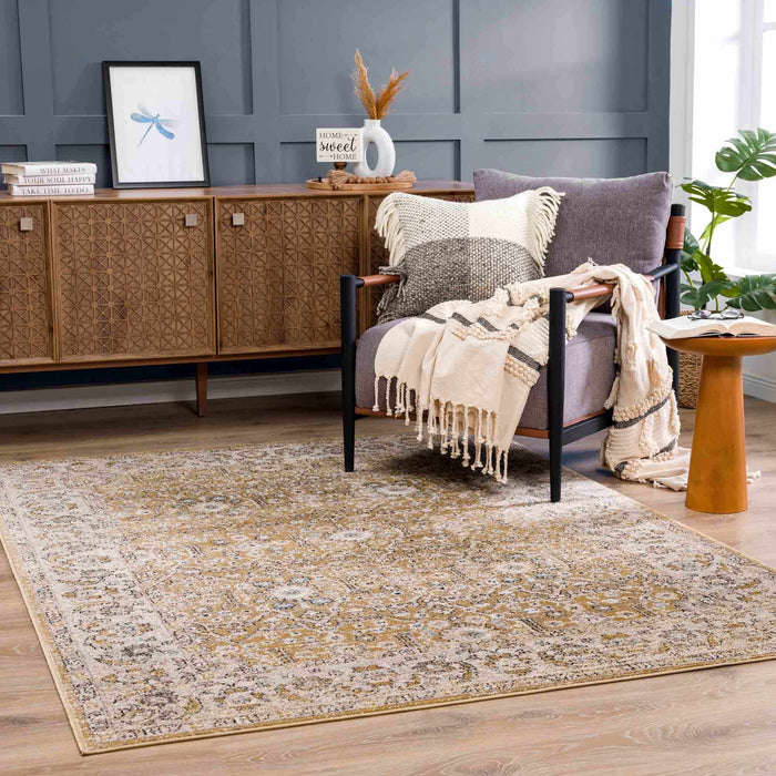 Hauteloom Anana Gold & Beige Area Rug - Clearance