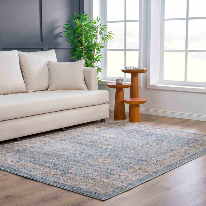 Hauteloom Anana Silver Blue & Beige Area Rug - Clearance