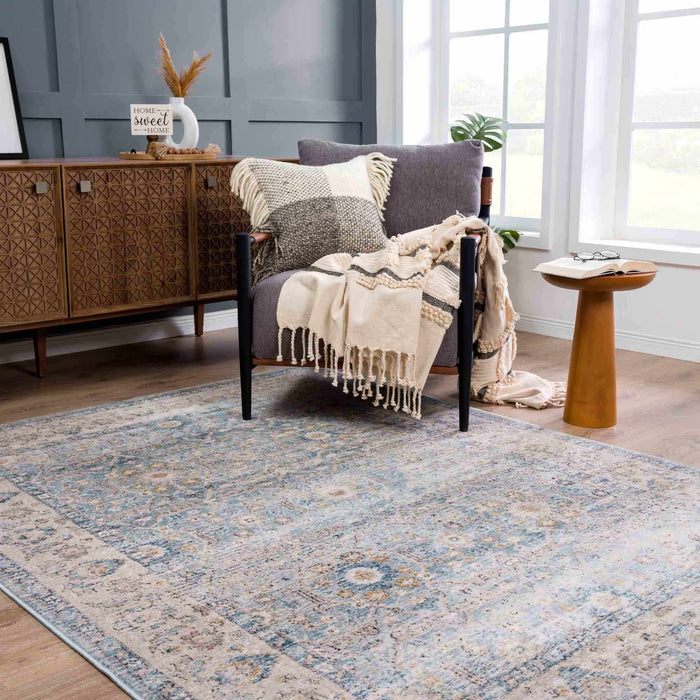 Hauteloom Anana Silver Blue & Beige Area Rug - Clearance