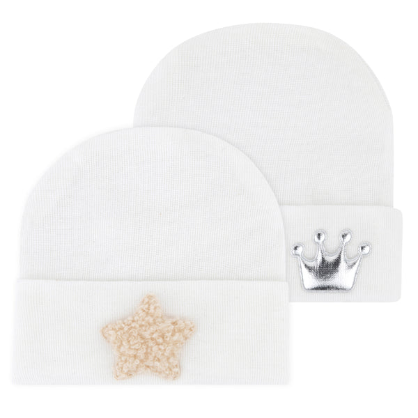 Ely's & Co. Newborn Hospital Hats - Whites