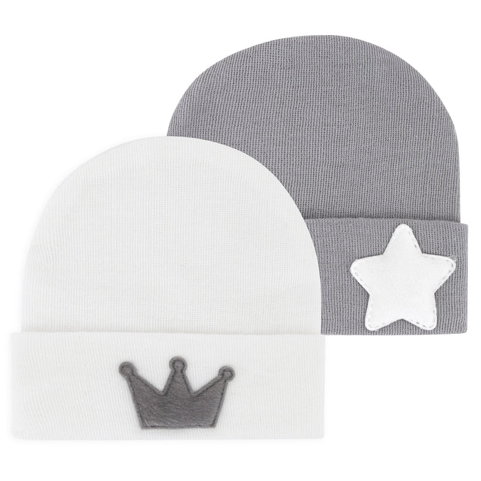 Ely's & Co. Newborn Hospital Hats - Grey & White