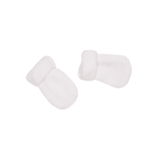 Bebe Sweeny PETIT SWEENY | Baby White Organic Cotton Knit Mittens