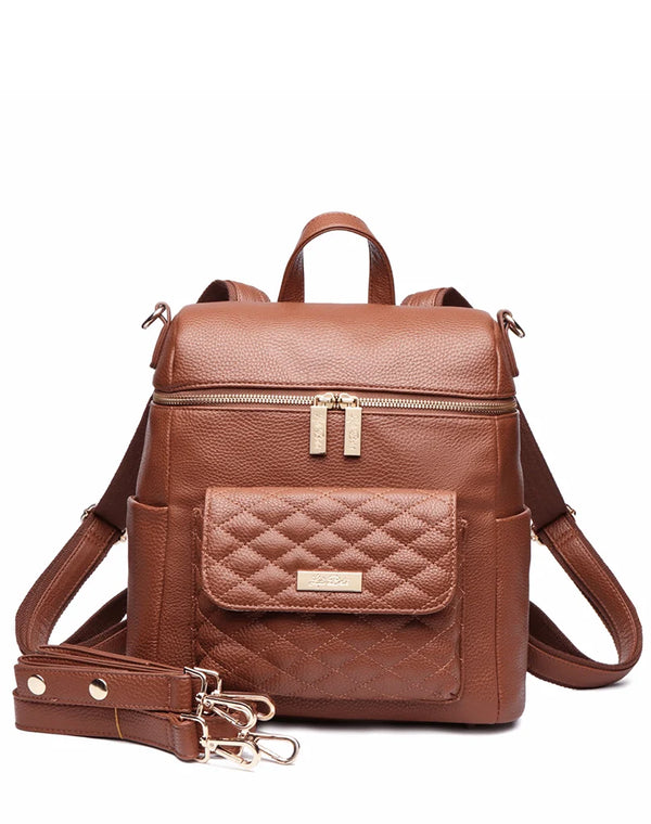 Luli Bebé Petit Monaco Diaper Bag | Caramel Brown