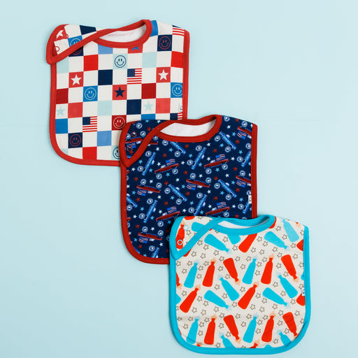 Dream Big Little Co Home of the Free Checkers Dream Baby Bib 3-Pack