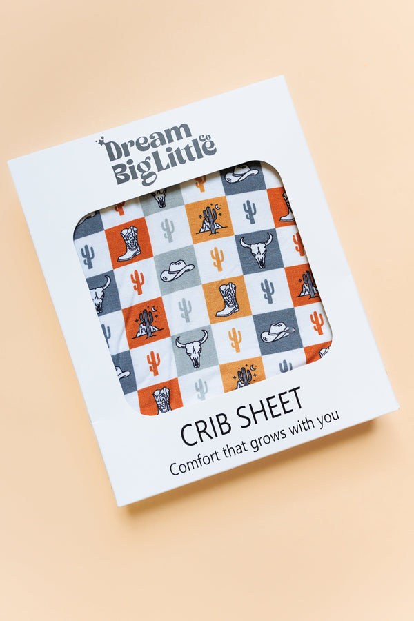 Dream Big Little Co WILD WEST CHECKERS DREAM CRIB SHEET