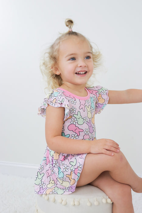 Dream Big Little Co PEEPS FOR DAISIES DREAM BODYSUIT DRESS