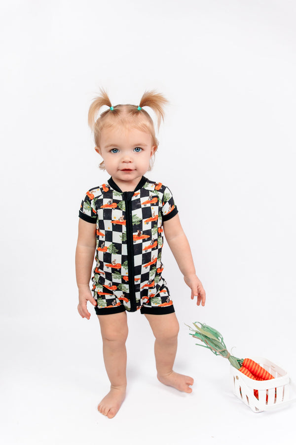 Dream Big Little Co RACING CARROT CHECKERS DREAM SHORTIE