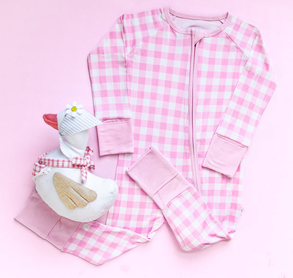 Dream Big Little Co TAFFY PINK GINGHAM DREAM ROMPER